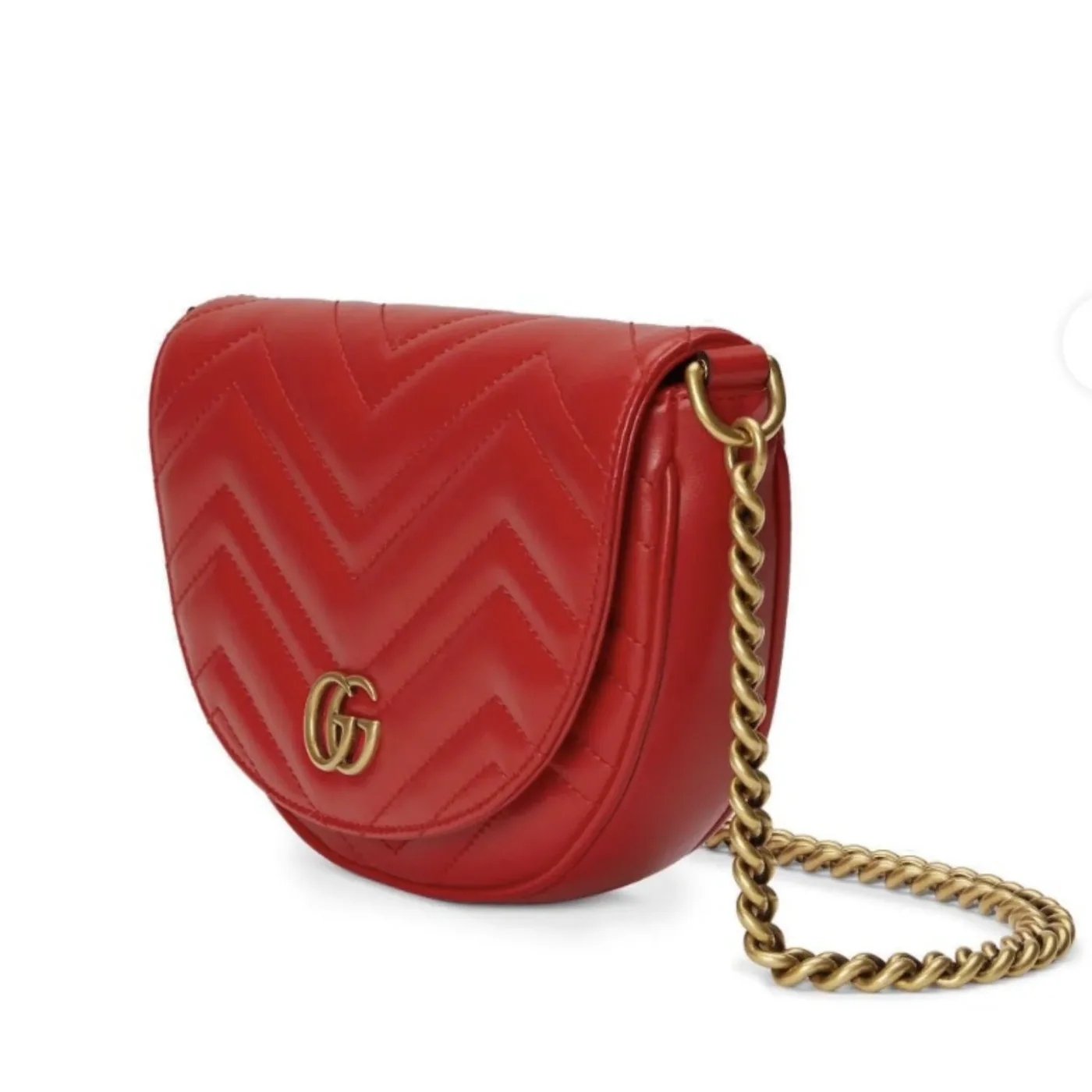 Gucci GG Marmont Matelassé Chain Mini Red Bag DTDHT 6832- 7.9 Inches/