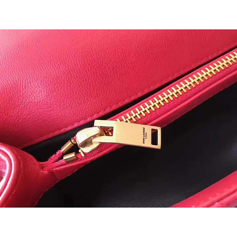 Saint Laurent YSL Classic Medium College Bag Matelasse Leather in Red