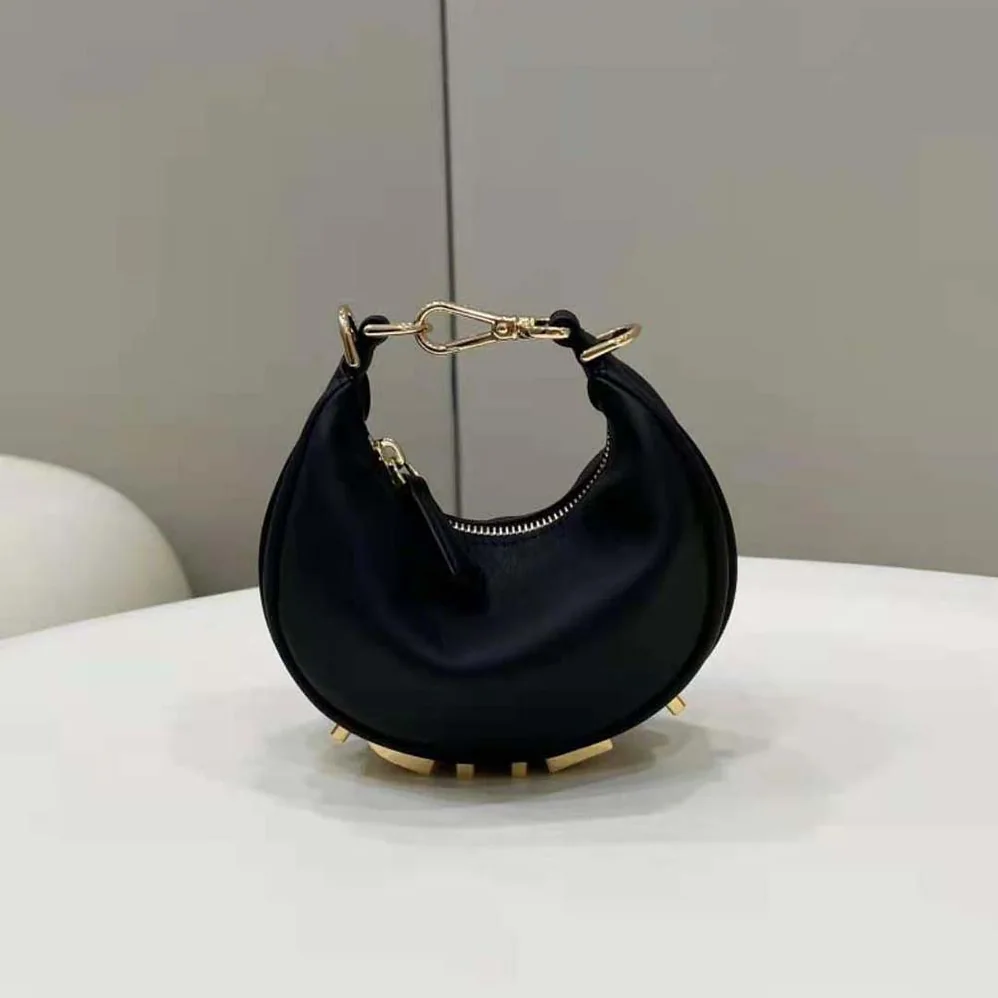 Fendi Nano Fendigraphy Black Leather Charm for Women Fendi Nano Fendigraphy Black Leather Charm for Women