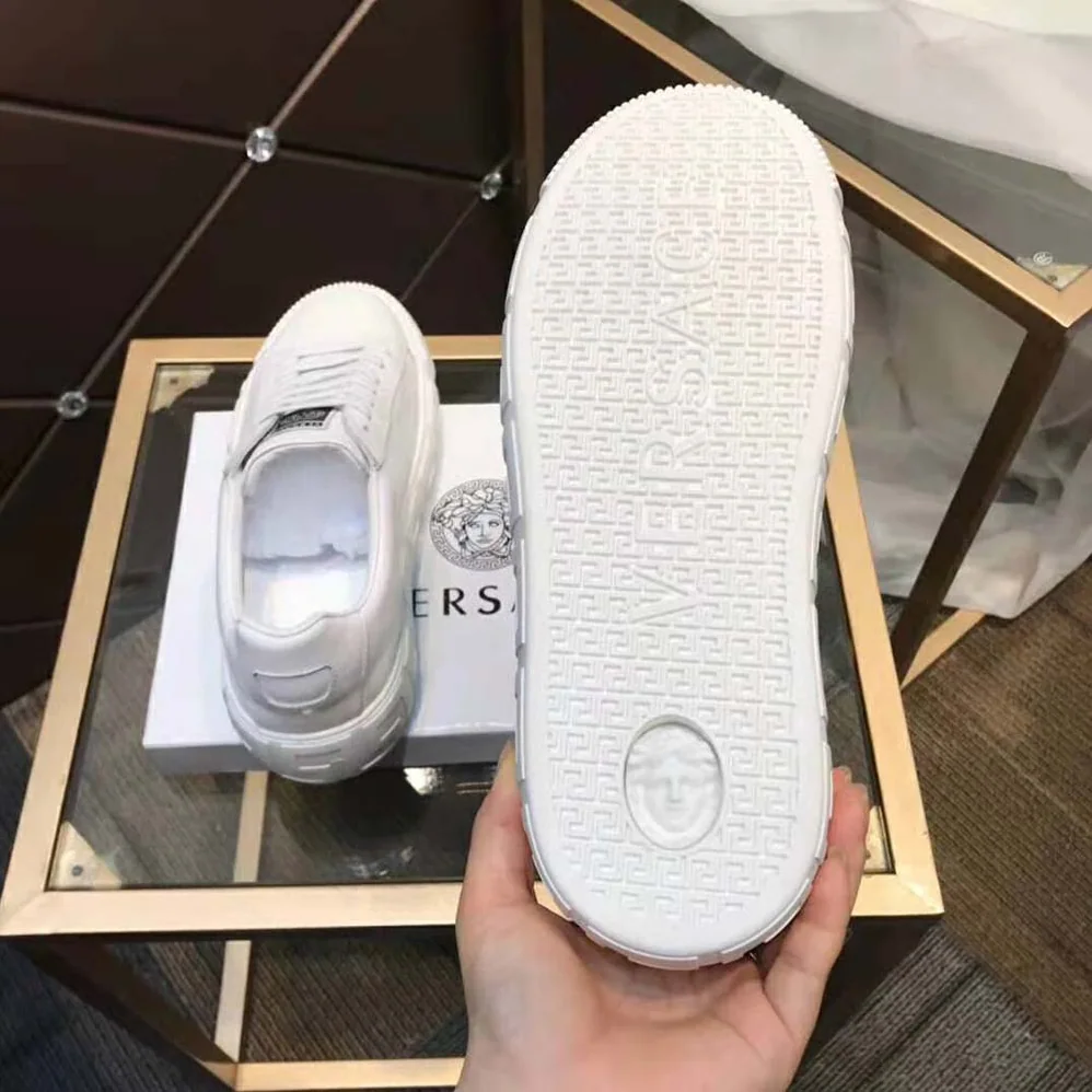Versace A Classic Low Top Greca Sneakers for Women in White Versace A Classic Low Top Greca Sneakers for Women in White