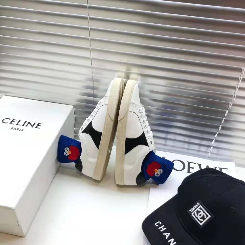 Celine Celine Triomphe Low Lace Up Sneaker Calfskin for Women in White
