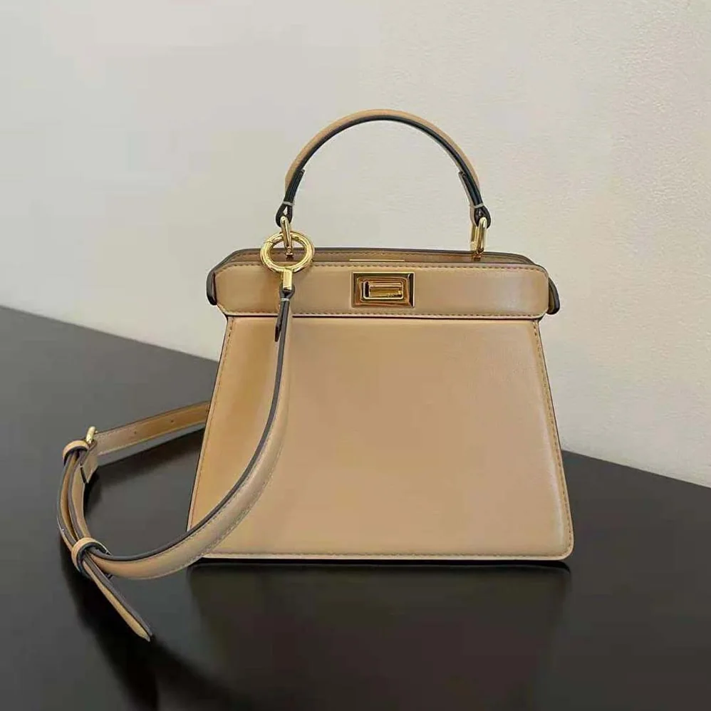 Fendi Peekaboo ISeeU Petite Beige Padded Nappa Leather Bag for Women