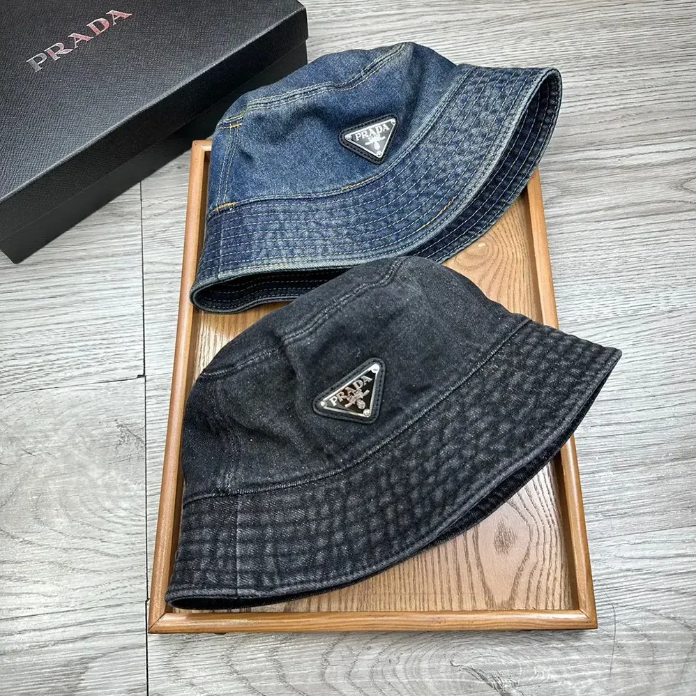 Prada Denim Bucket Hat for Unisex in Blue Prada Denim Bucket Hat for Unisex in Blue