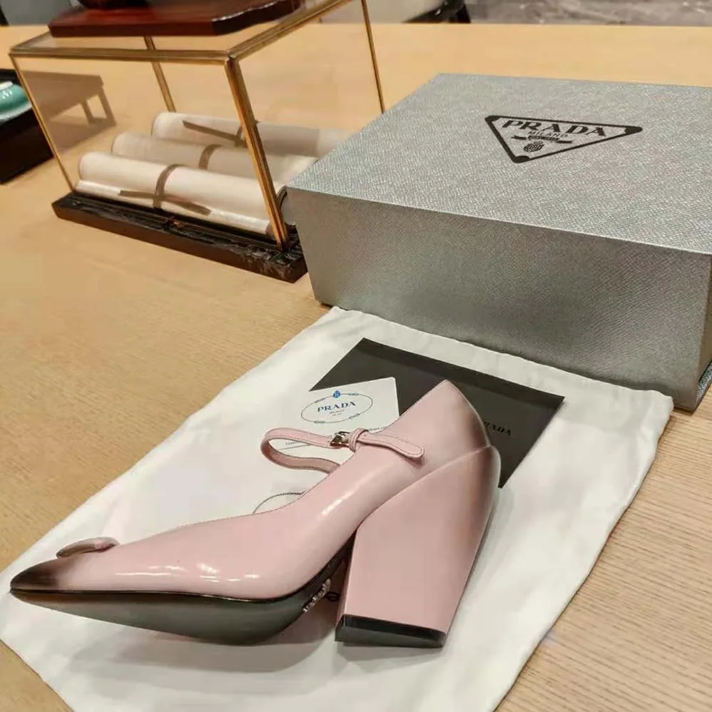 Prada Brushed Leather Pumps in 95 mm Leather-Covered Heel for Women in Pink