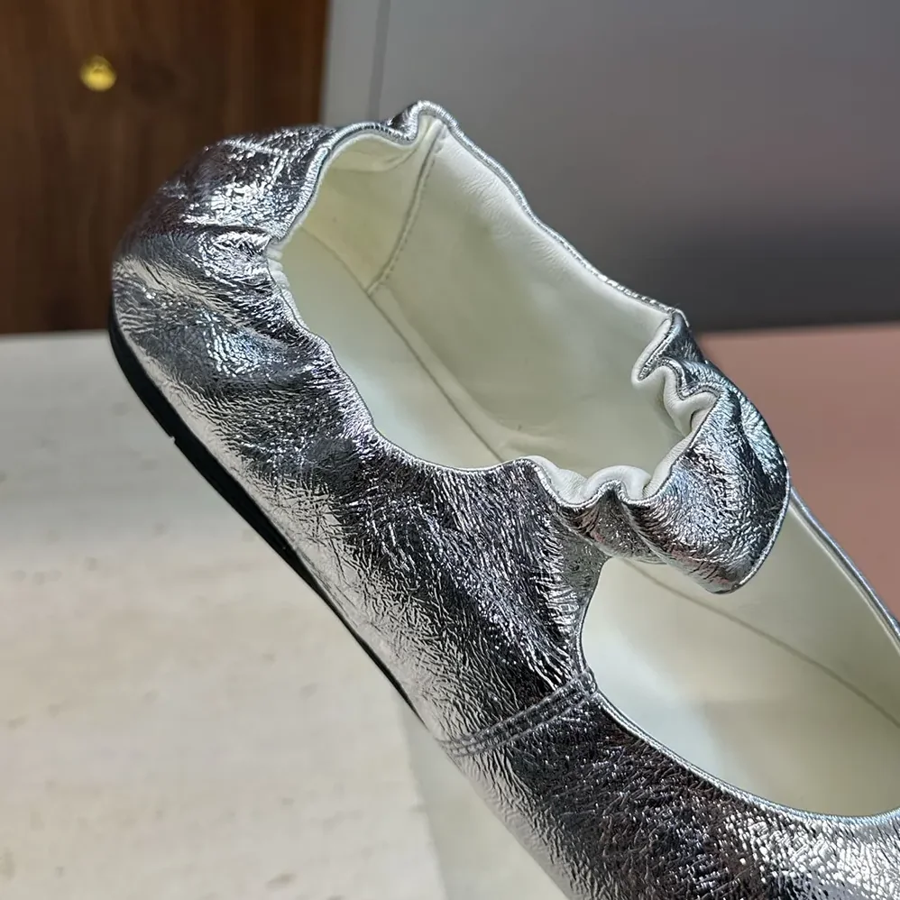 Miu Miu Ruches Mordoré Nappa Leather Ballerinas for Women