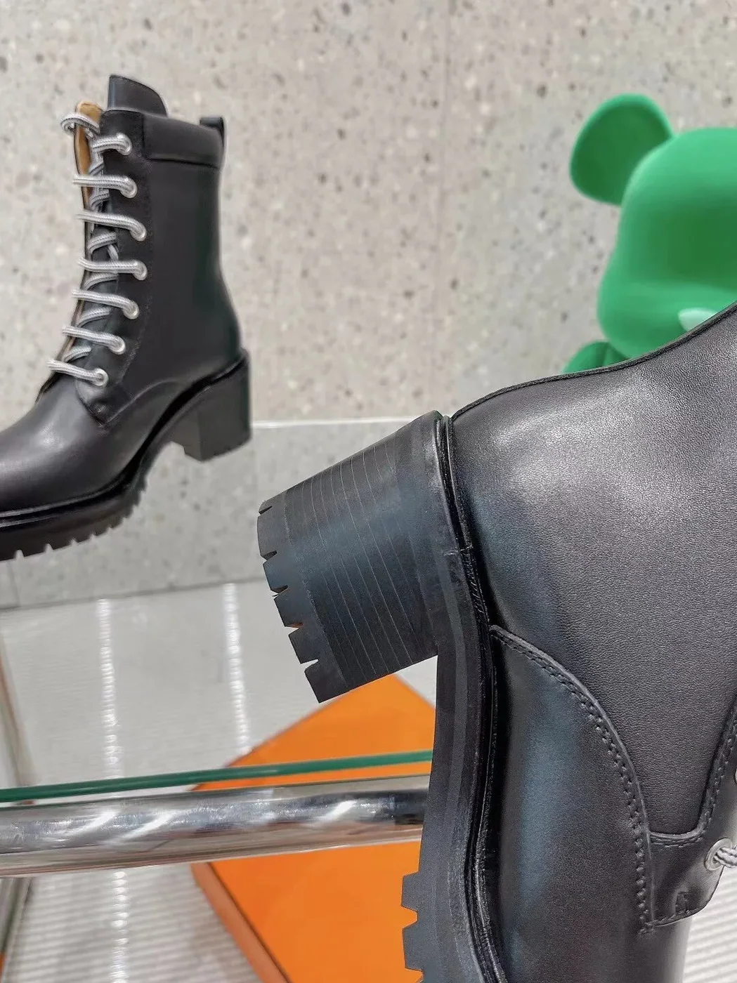 Hermes Bridge Ankle Boots Black