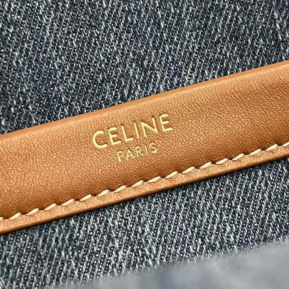 Celine Small Cabas Thais in Denim with Triomphe all for Women in over Embroidery and Calfskin Celine Small Cabas Thais in Denim with Triomphe all for Women in over Embroidery and Calfskin