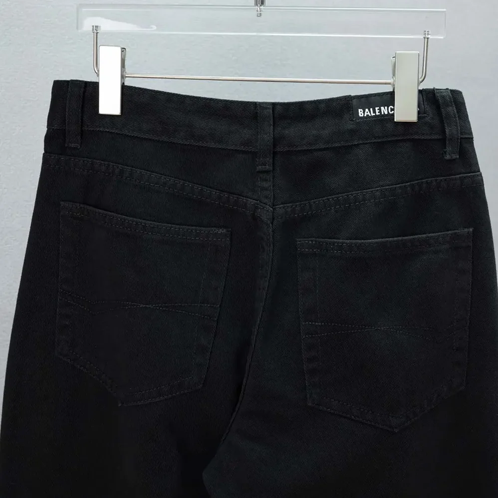 Balenciaga Flared Pants in Black Soft Hand Italian Denim for Women in Black