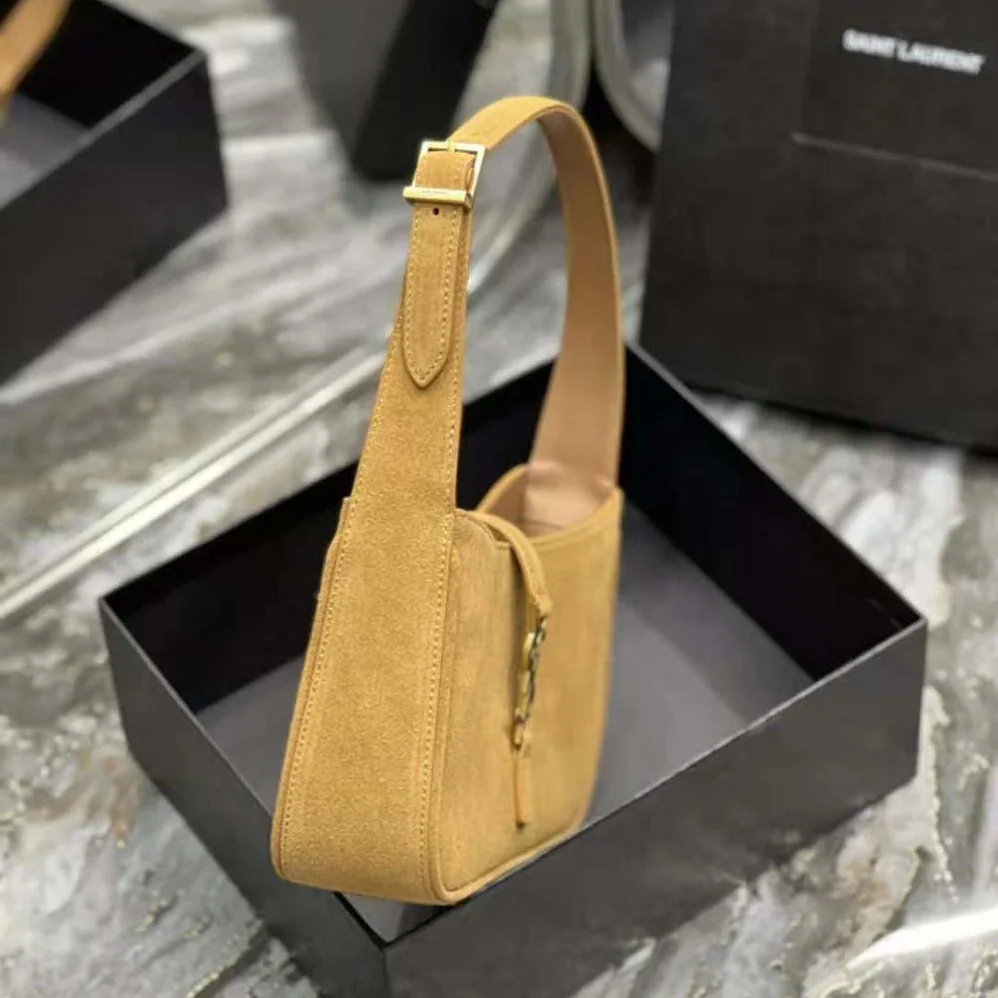 Saint Laurent YSL Le 5 A 7 Hobo Bag in Suede for Women in Brown Saint Laurent YSL Le 5 A 7 Hobo Bag in Suede for Women in Brown