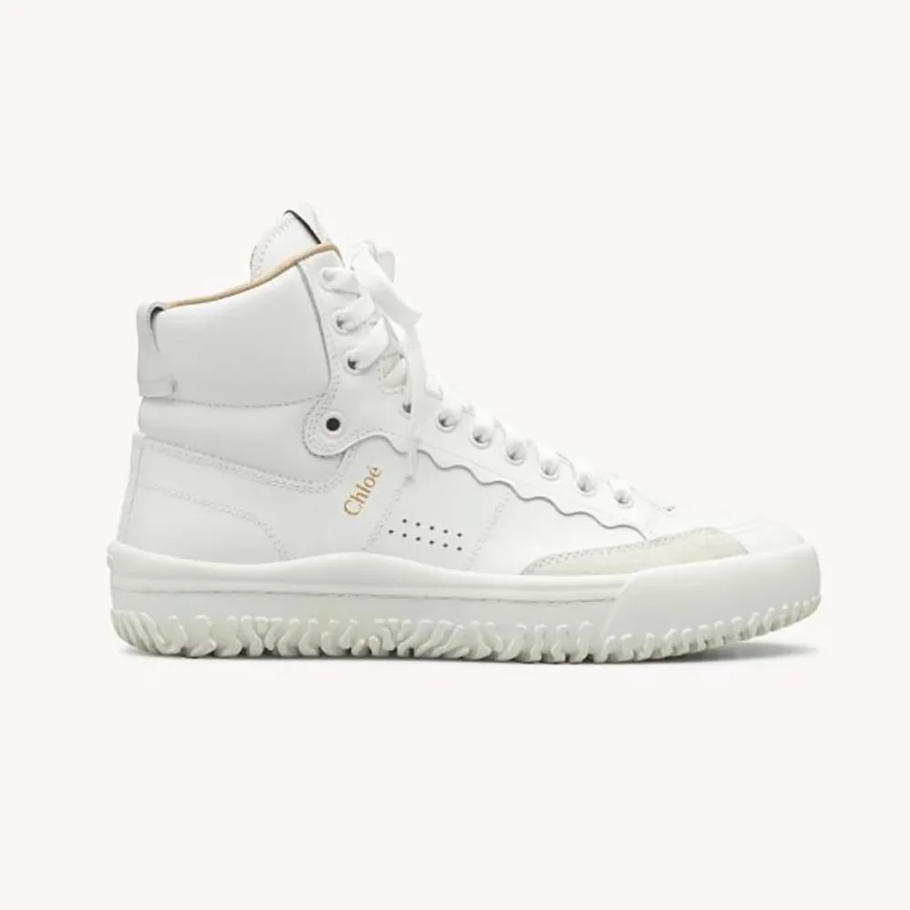 Chloe Franckie High-Top Sneaker in Smooth Calfskin for Women in White Chloe Franckie High-Top Sneaker in Smooth Calfskin for Women in White