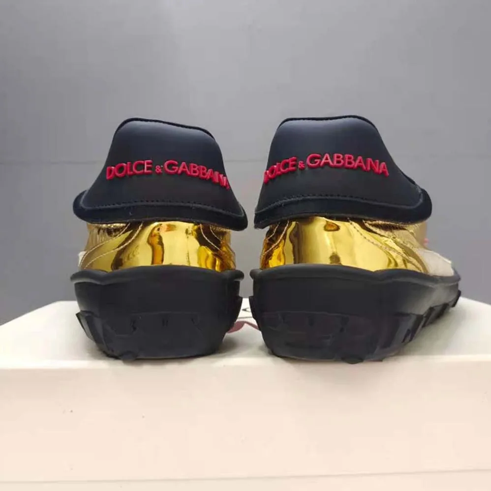 Dolce Gabbana D&G Mixed-material Old Runner Sneakers for Men in Gold Dolce Gabbana D&G Mixed-material Old Runner Sneakers for Men in Gold