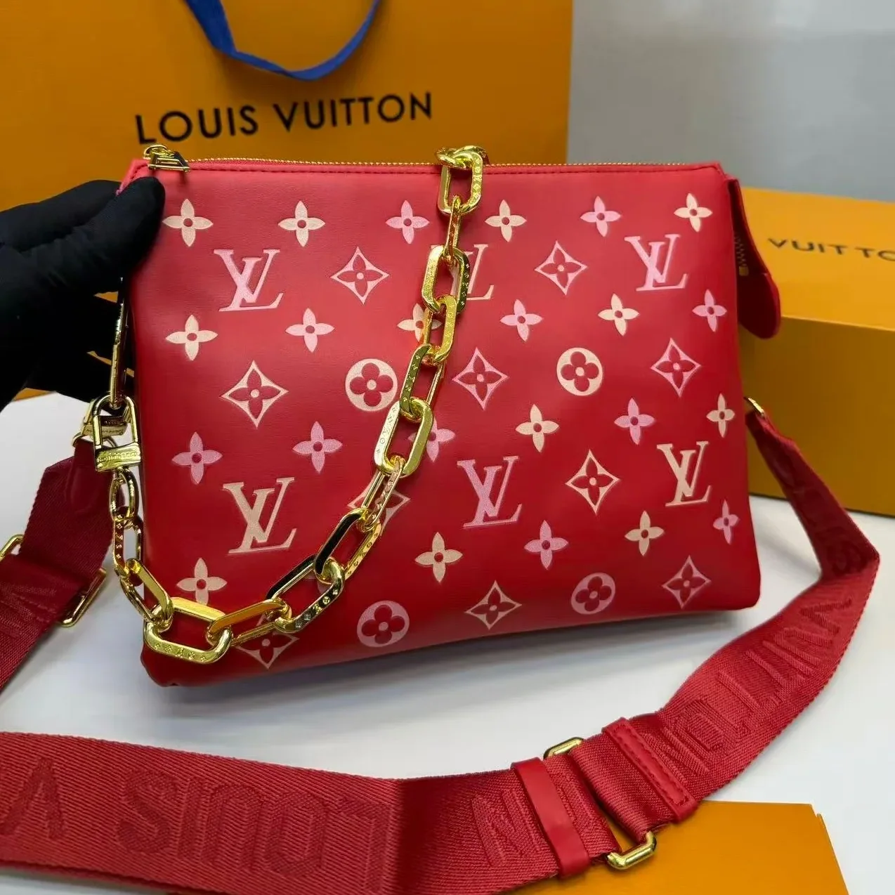 Louis Vuitton Coussin PM Shoulder Bag in Red Gold Hardware Louis Vuitton Coussin PM Shoulder Bag in Red Gold Hardware