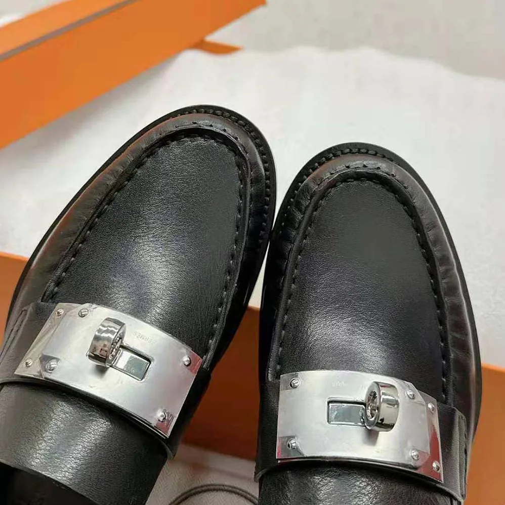 Hermes Hot Loafer in Calfskin for Men in Black Hermes Hot Loafer in Calfskin for Men in Black