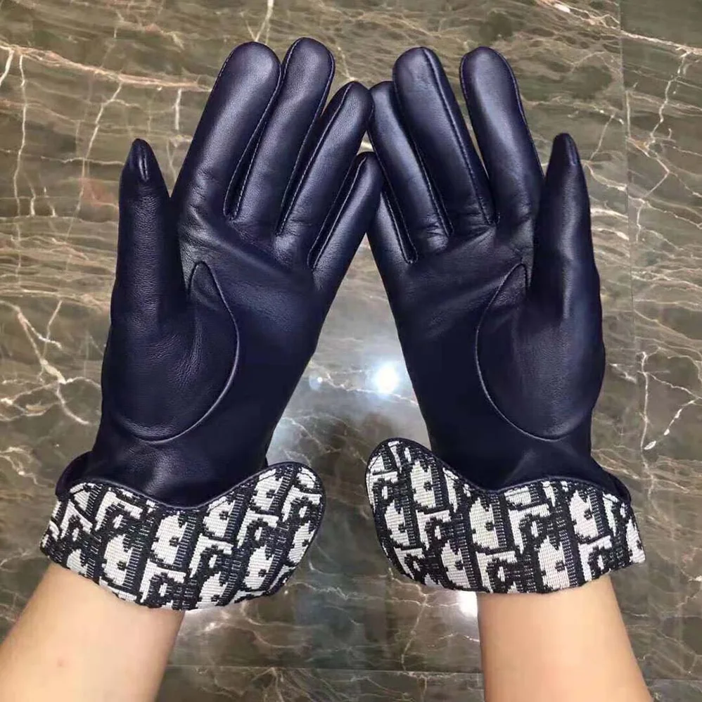 Dior Saddle Gloves Navy Blue Smooth Lambskin for Women Dior Saddle Gloves Navy Blue Smooth Lambskin for Women