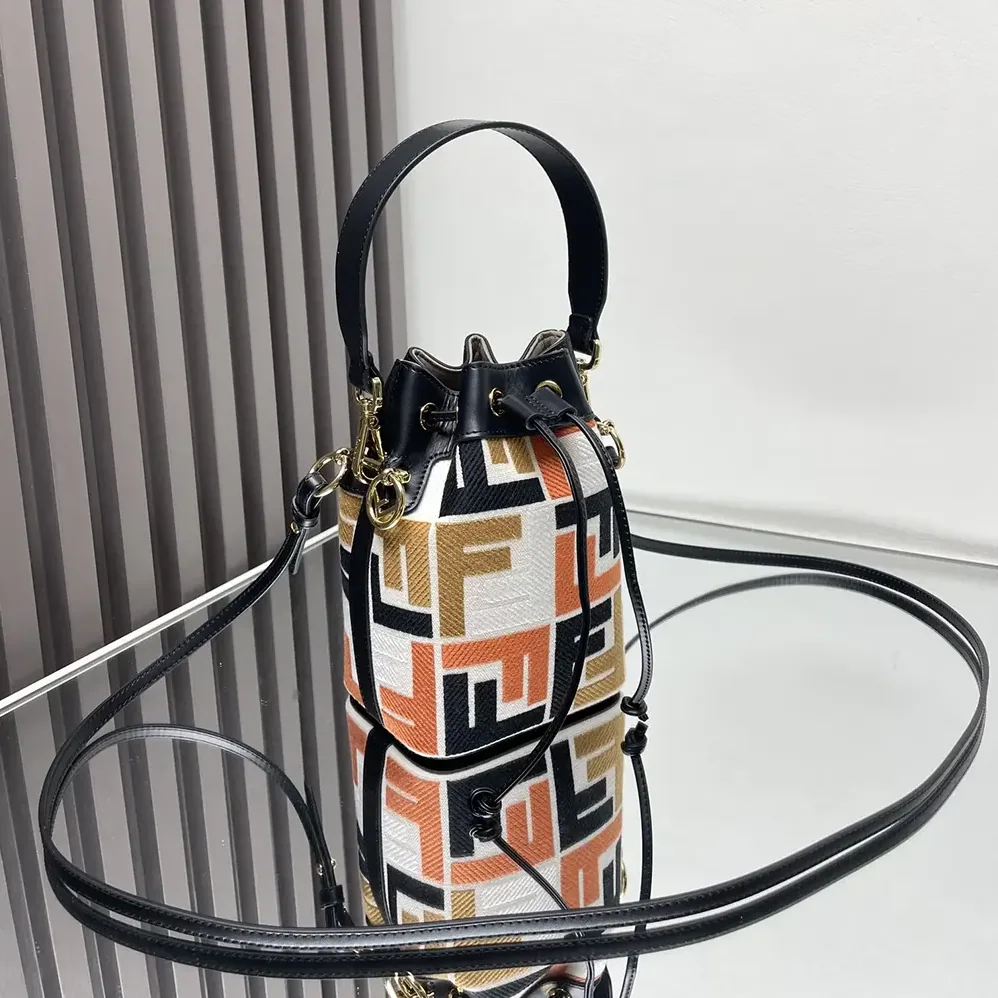 Fendi Mon Tresor Multicolor Canvas Mini for Women in bag with FF Embroidery