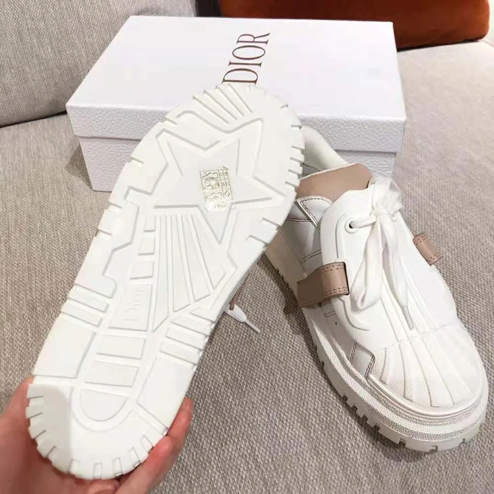 Dior Dior-id Sneaker White and Nude Calfskin and Rubber for Women Dior Dior-id Sneaker White and Nude Calfskin and Rubber for Women