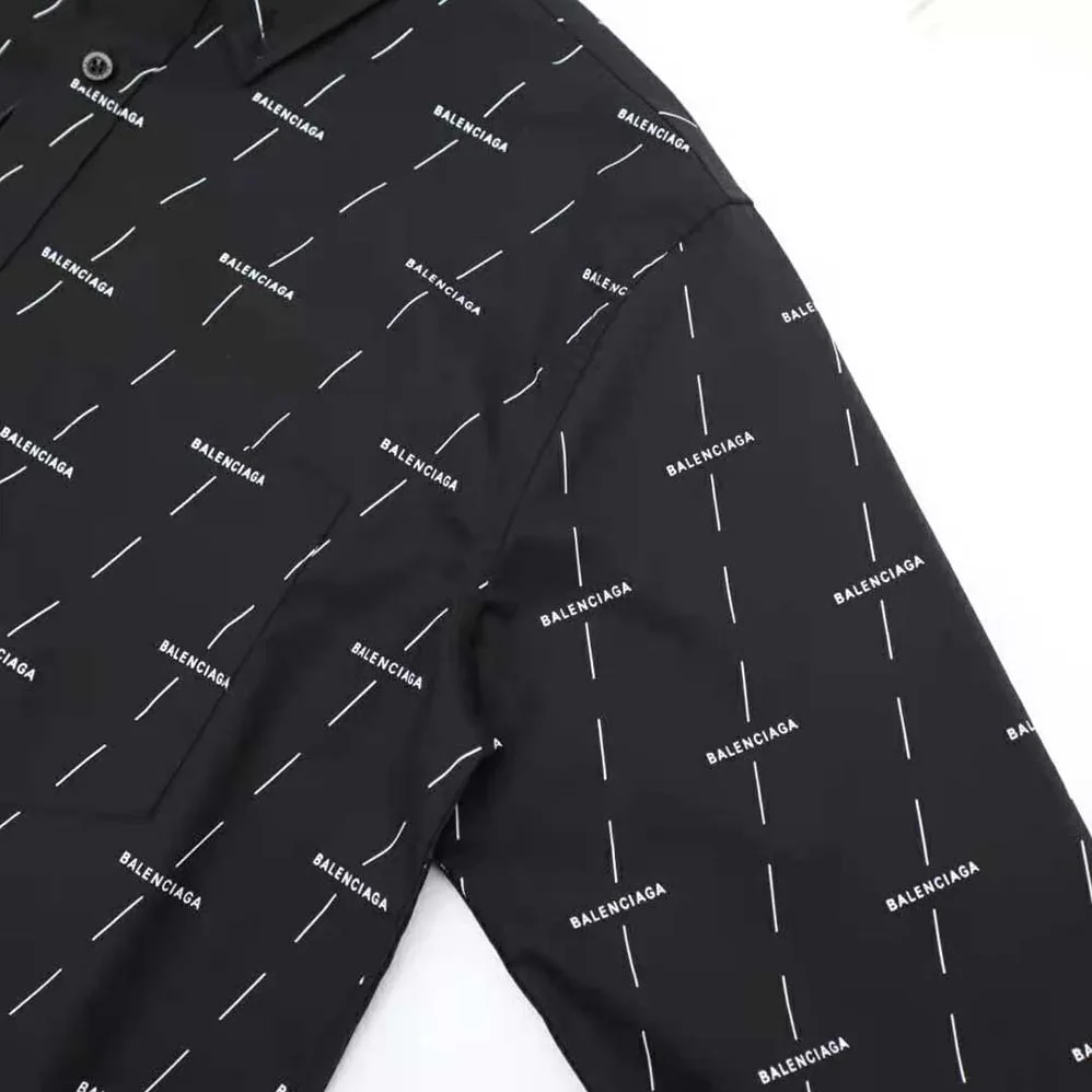 Balenciaga Large Fit Shirt in Black and White Licence Printed Poplin for Women Balenciaga Large Fit Shirt in Black and White Licence Printed Poplin for Women