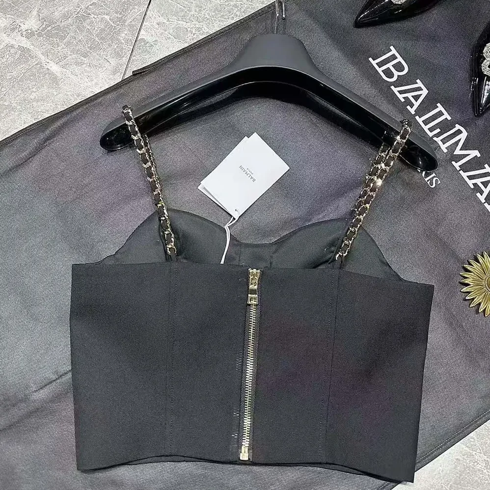 Balmain Top Mit Kettenriemen for Women in Black