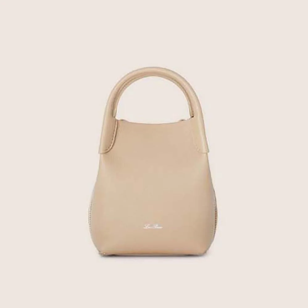 Loro Piana Micro Bale Bag in Calfskin Leather for Women in Beige Loro Piana Micro Bale Bag in Calfskin Leather for Women in Beige