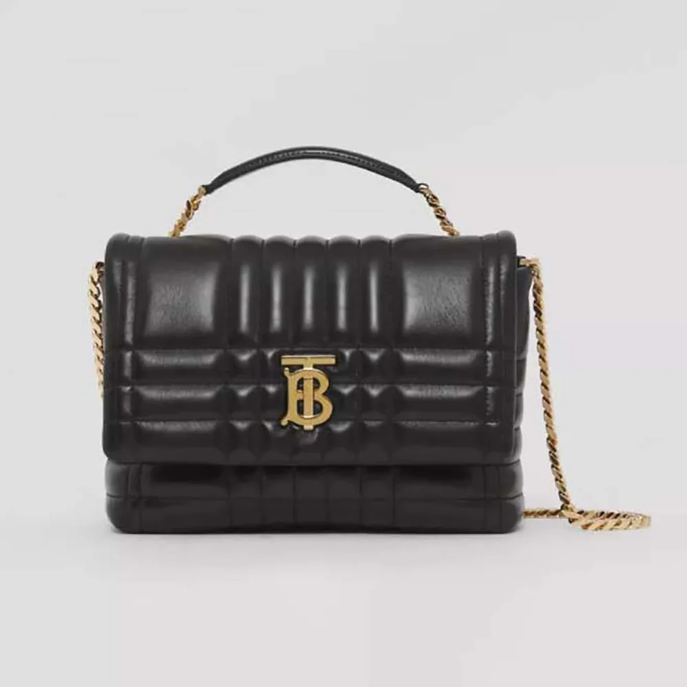 Burberry Small Quilted Lambskin Lola Satchel for Women in Black