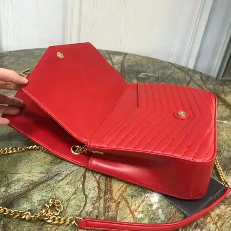 Saint Laurent YSL Medium Sulpice in Quilted Lambskin for Women in Red Saint Laurent YSL Medium Sulpice in Quilted Lambskin for Women in Red