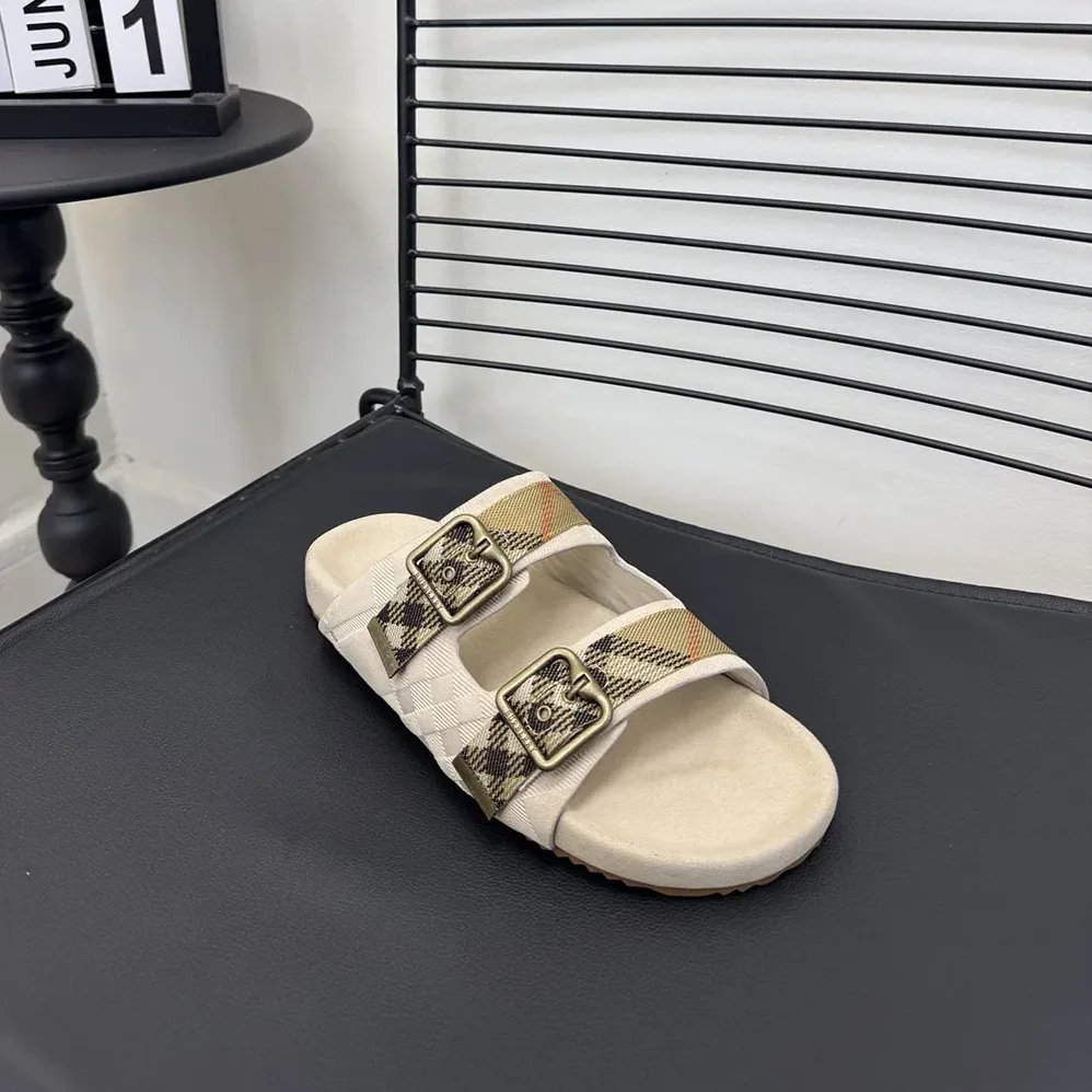 Burberry Check Suede Urchin Sandals for Unisex