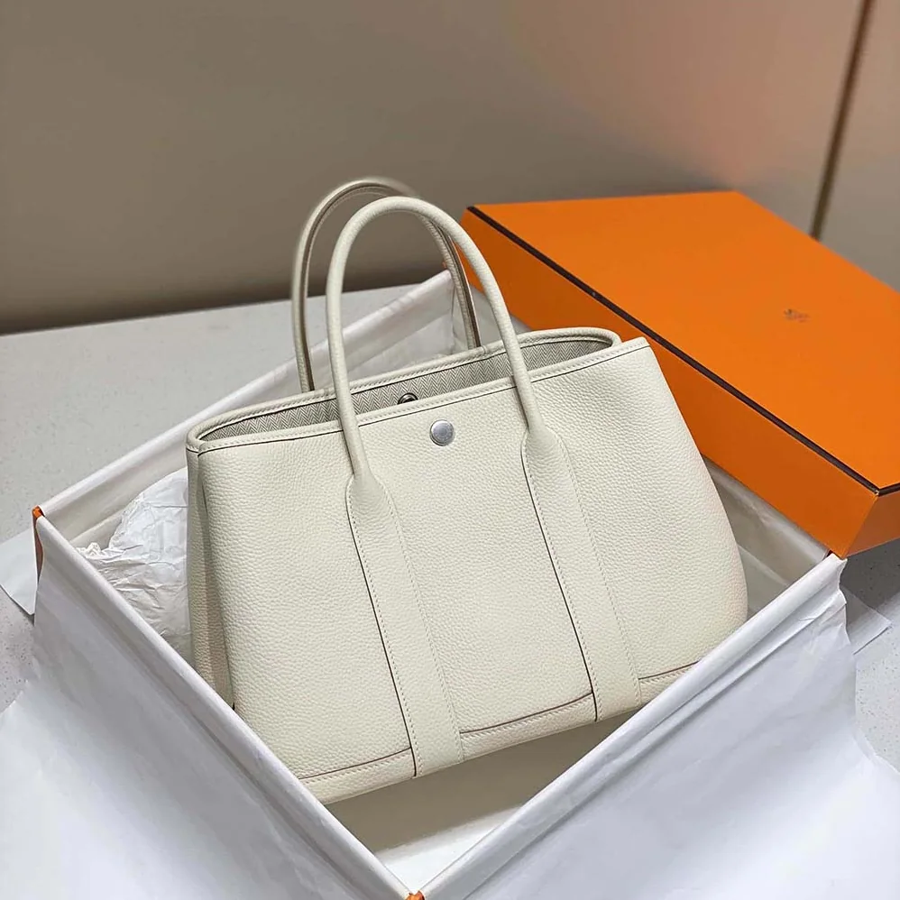 Hermes Garden Party 30 Voyage Bag for Unisex in White