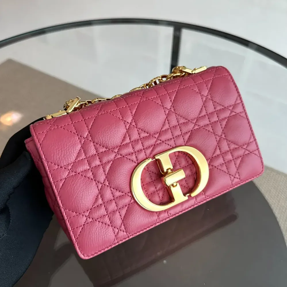 Dior Small Dior Caro Bag Rose Supple Cannage Calfskin for Women Dior Small Dior Caro Bag Rose Supple Cannage Calfskin for Women