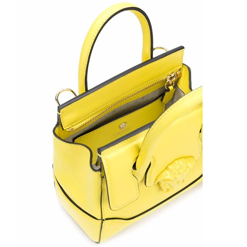 Versace Palazzo Empire Medium Bag in Calf Leather in Yellow