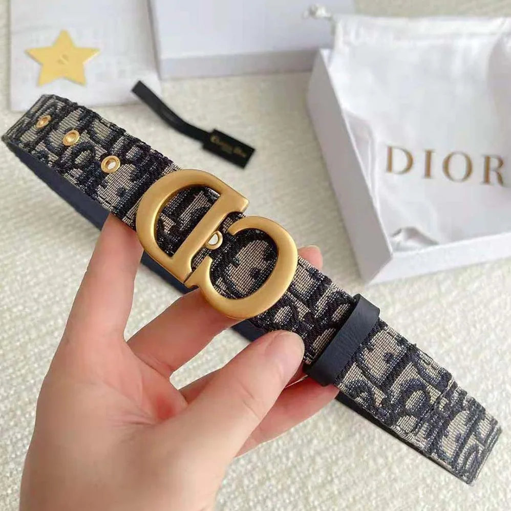 Dior 30 Montaigne Belt Blue Dior Oblique Jacquard 35 MM for Women Dior 30 Montaigne Belt Blue Dior Oblique Jacquard 35 MM for Women