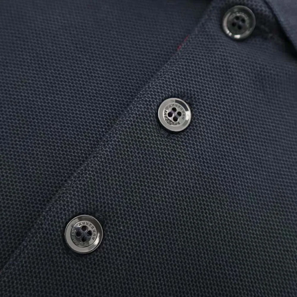 Burberry Icon Stripe Placket Cotton Piqué Polo Shirt for Men in Navy Burberry Icon Stripe Placket Cotton Piqué Polo Shirt for Men in Navy