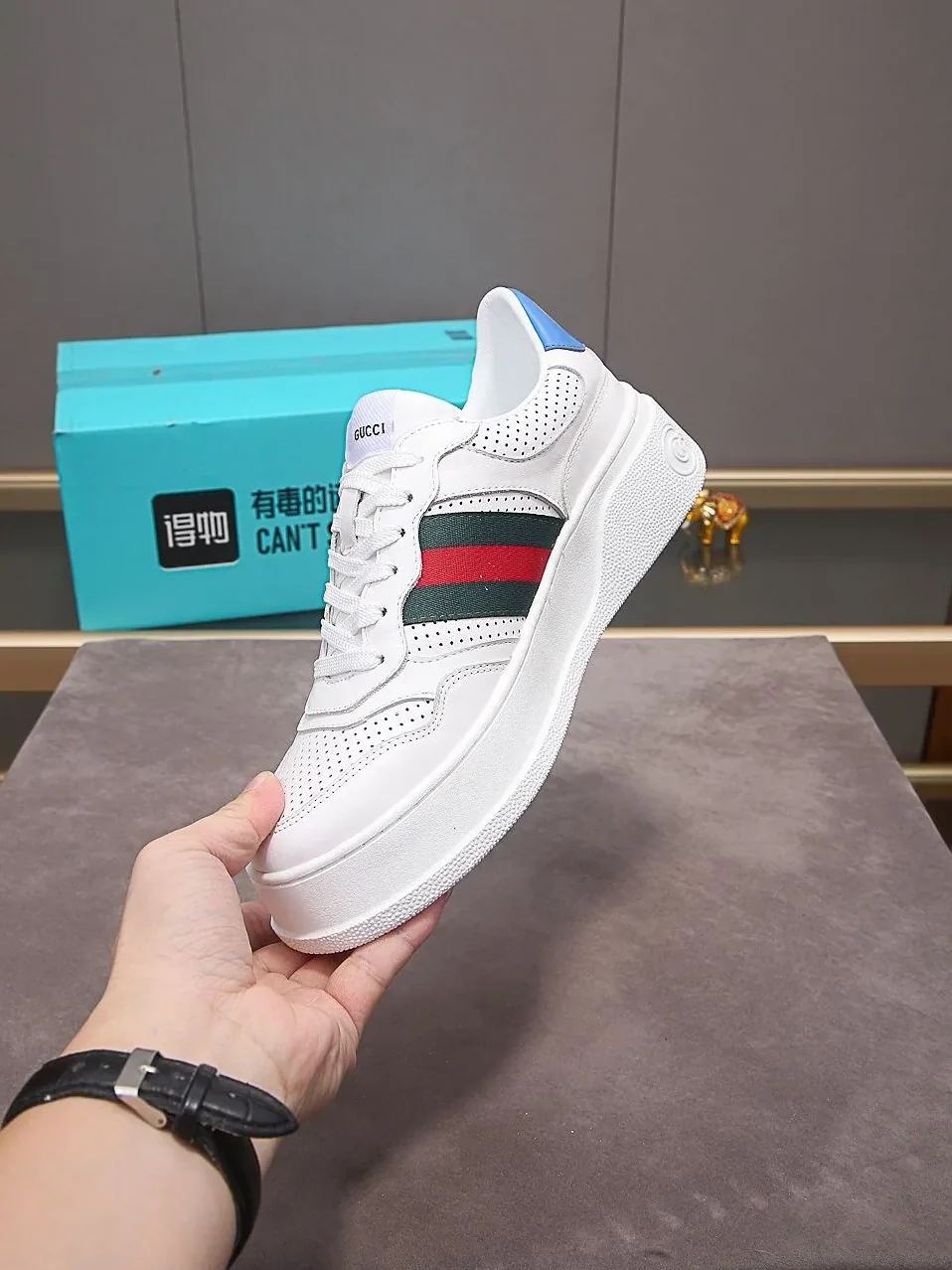Gucci Sneaker With Web White for Men Gucci Sneaker With Web White for Men