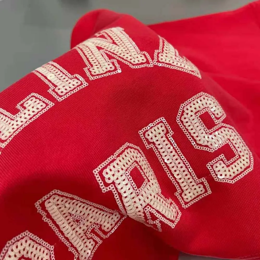Celine Cropped Celine T-shirt in Cotton Fleece for Women in Red Celine Cropped Celine T-shirt in Cotton Fleece for Women in Red