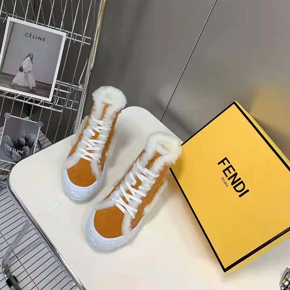 Fendi Force Yellow Suede High for Women in Tops