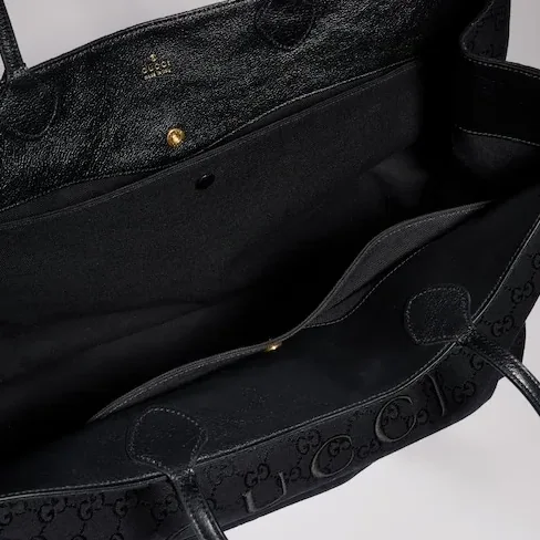 Gucci NY Large Tote Bag / Grey/ Black Gold Hardware A00B4R FAGNG 1000