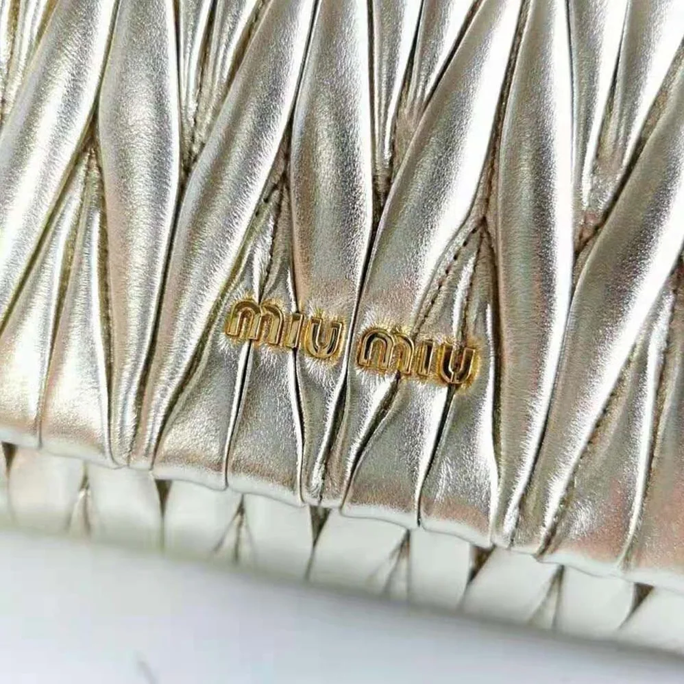Miu Miu Matelasse Nappa Leather Shoulder Bag for Women in Beige Miu Miu Matelasse Nappa Leather Shoulder Bag for Women in Beige