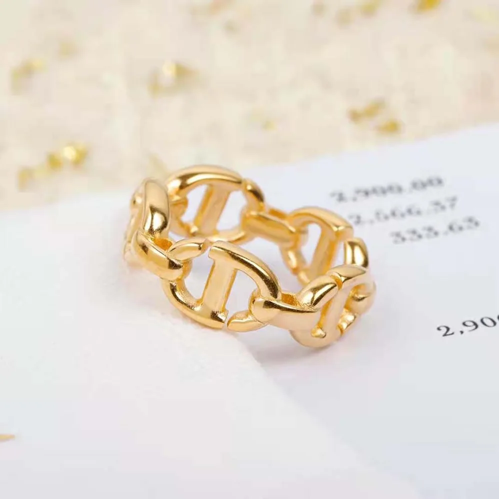 Dior CD Navy Ring Gold for Women in Finish Metal