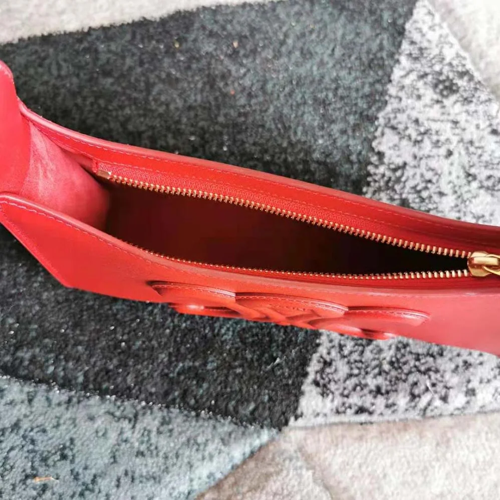 Celine Shoulder Bag Cuir Triomphe in Smooth Calfskin for Women in Red