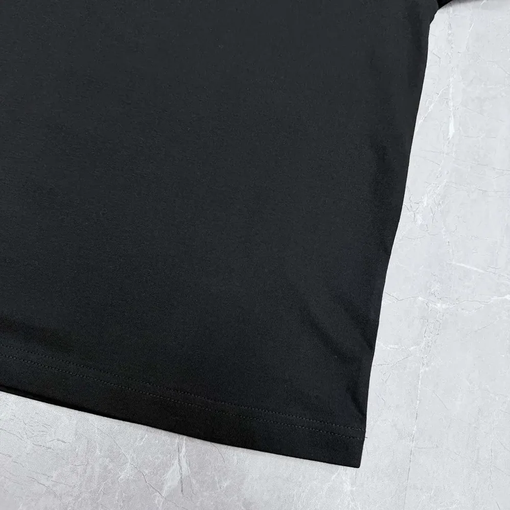 Burberry Check Trim Cotton T-shirt for Women in Black Burberry Check Trim Cotton T-shirt for Women in Black