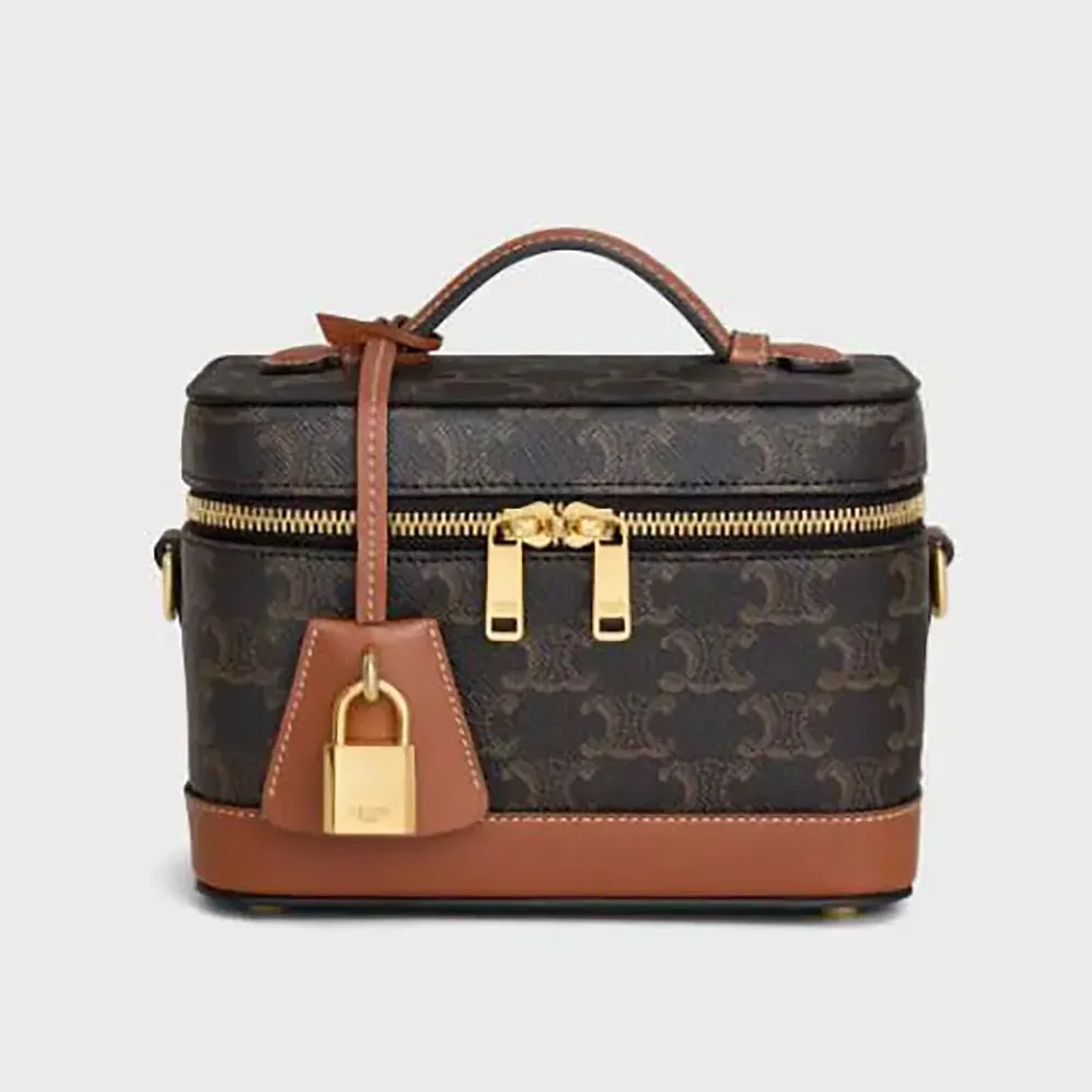 Celine Vanity in Triomphe Canvas and Calfskin for Women Celine Vanity in Triomphe Canvas and Calfskin for Women