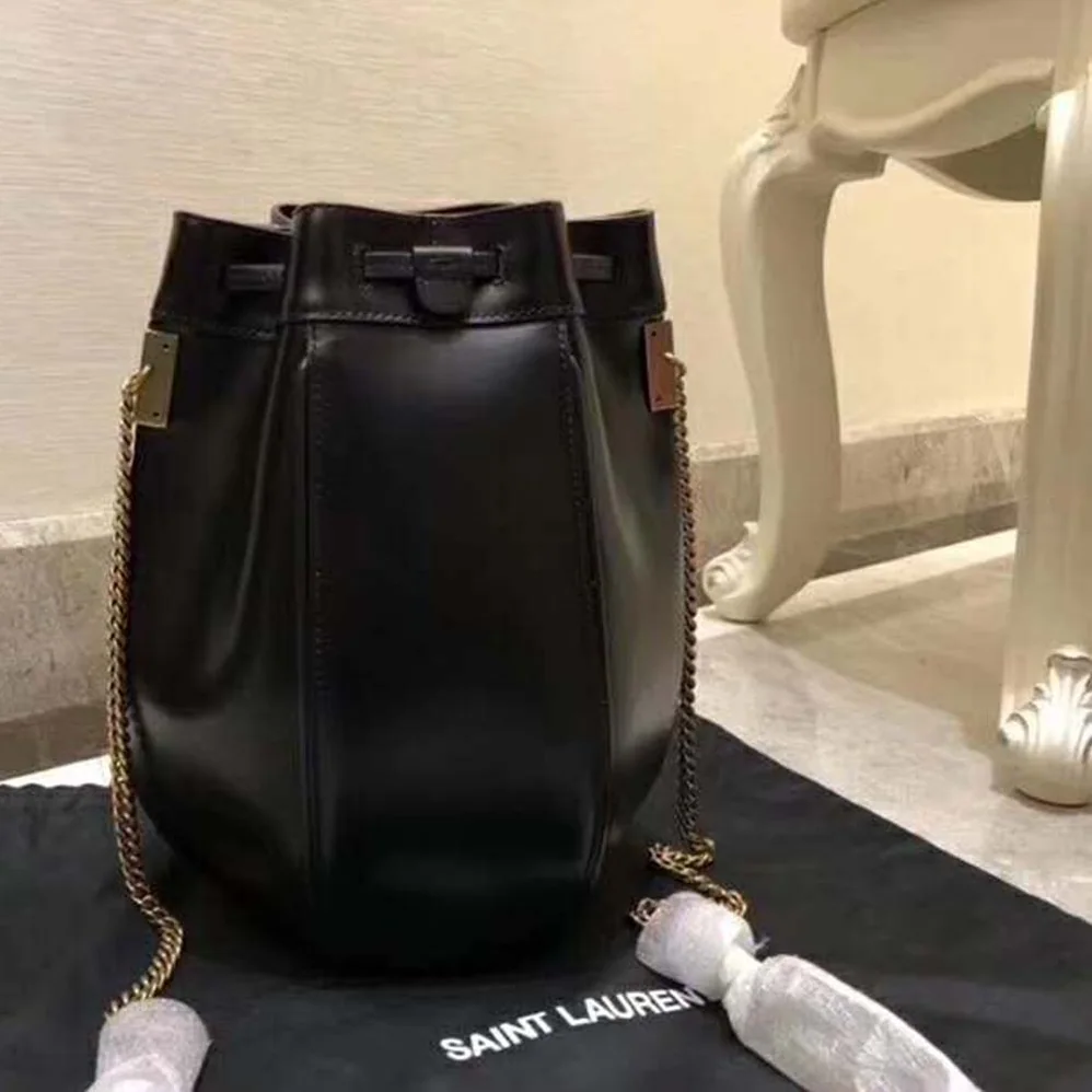 Saint Laurent YSL Saffiano Leather Mini Shoulder Bag for Women in Black Saint Laurent YSL Saffiano Leather Mini Shoulder Bag for Women in Black