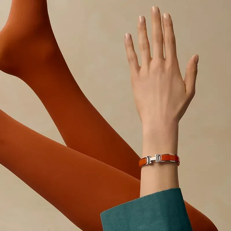 Hermes Clic H Bracelet Orange Hermes Clic H Bracelet Orange