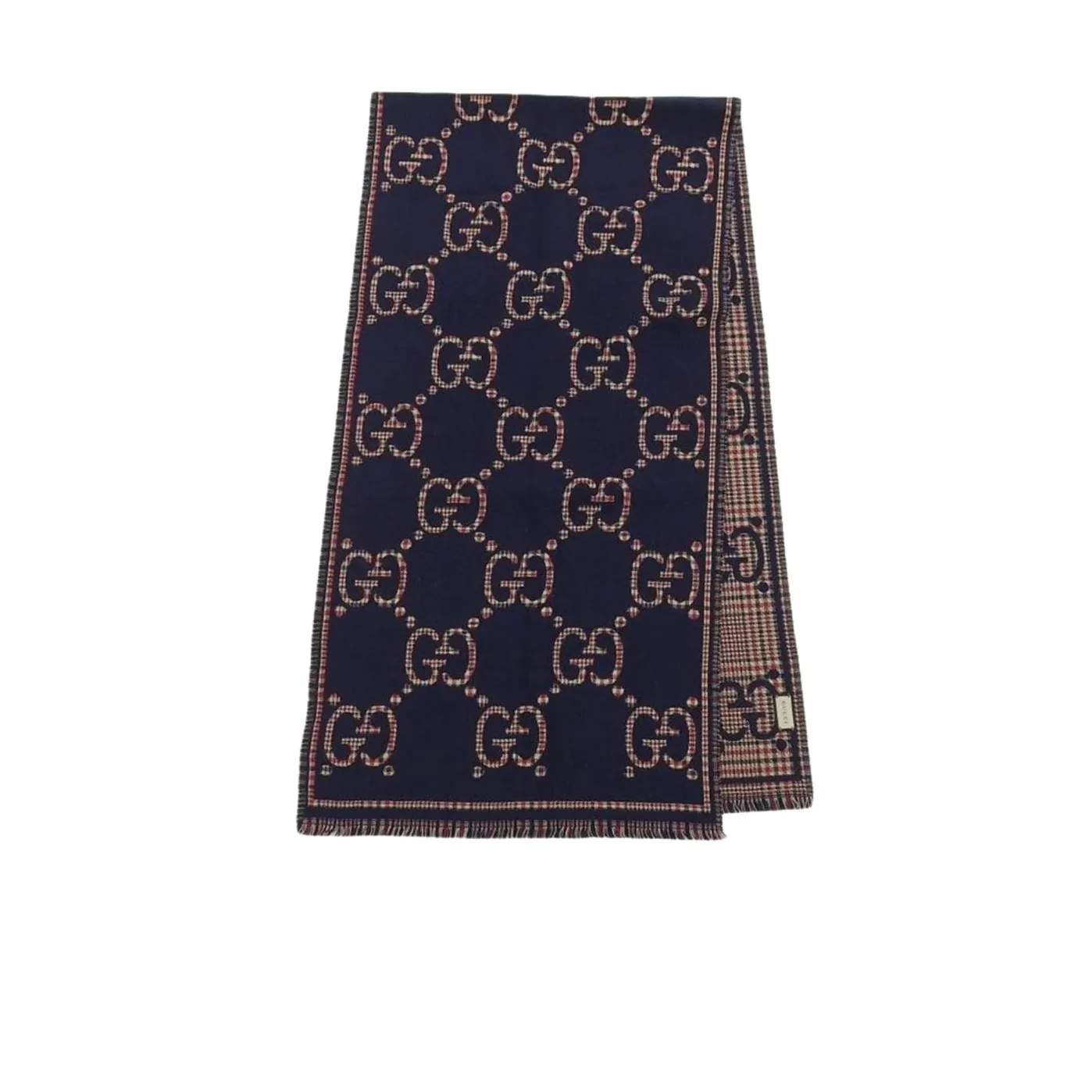 Gucci GG Scarf Navy And Red / Gucci GG Scarf Navy And Red /