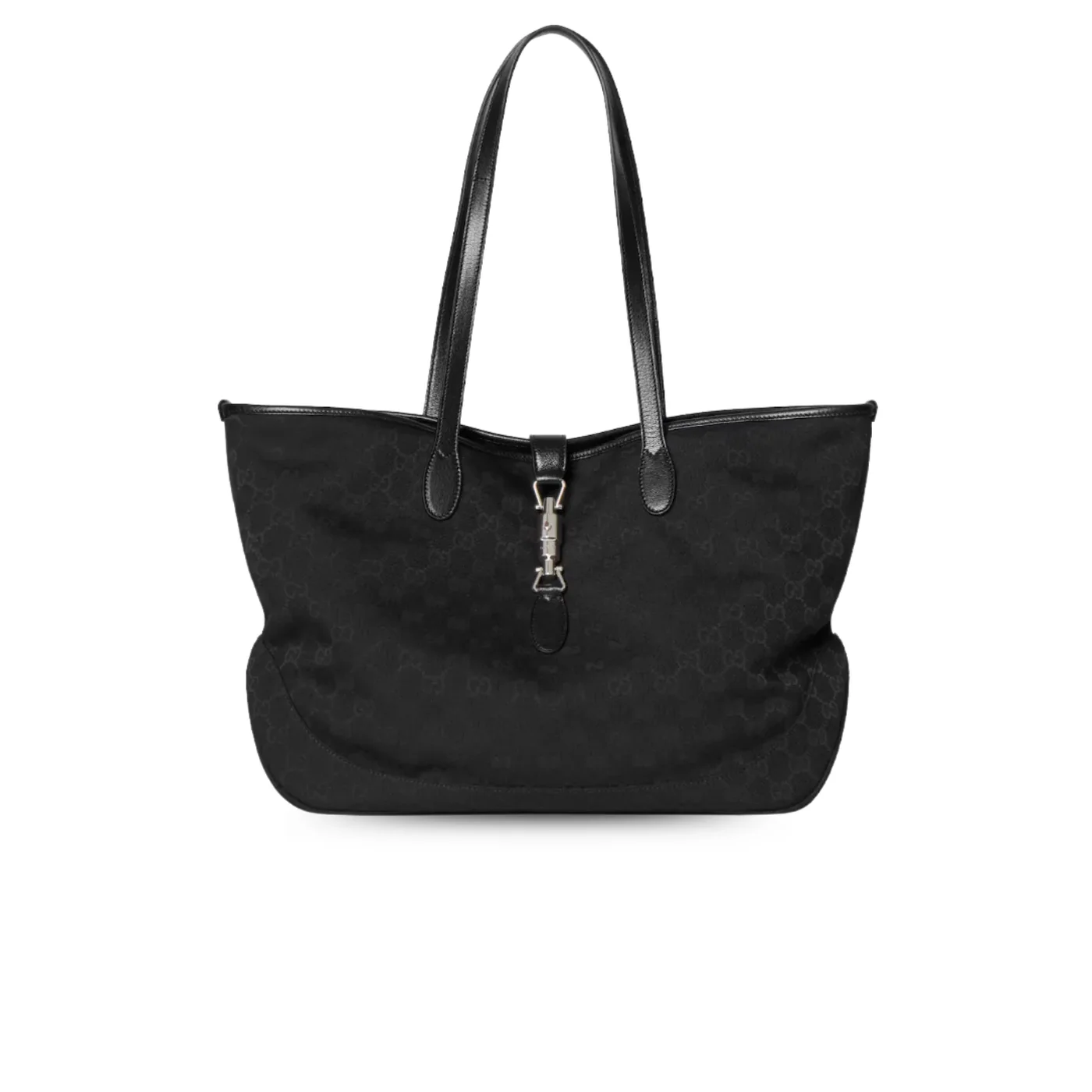 Gucci Jackie Medium Tote Bag in Black Silver Hardware Gucci Jackie Medium Tote Bag in Black Silver Hardware