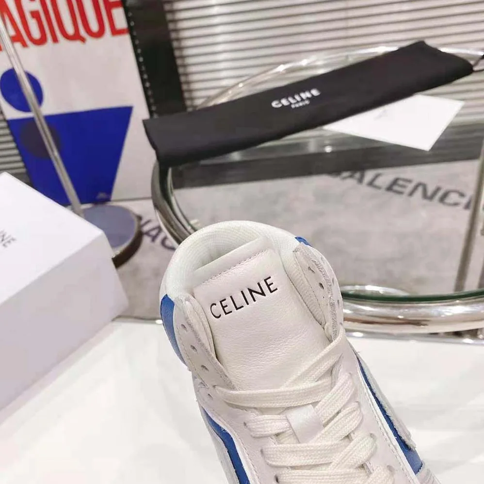 Celine Z Trainer CT-01 High Top Sneaker in Calfskin for Women in White Celine Z Trainer CT-01 High Top Sneaker in Calfskin for Women in White