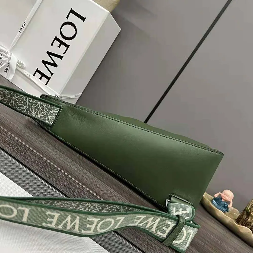 Loewe Anton Sling in Supple Smooth Calf and Jacquard for Men in Green Loewe Anton Sling in Supple Smooth Calf and Jacquard for Men in Green