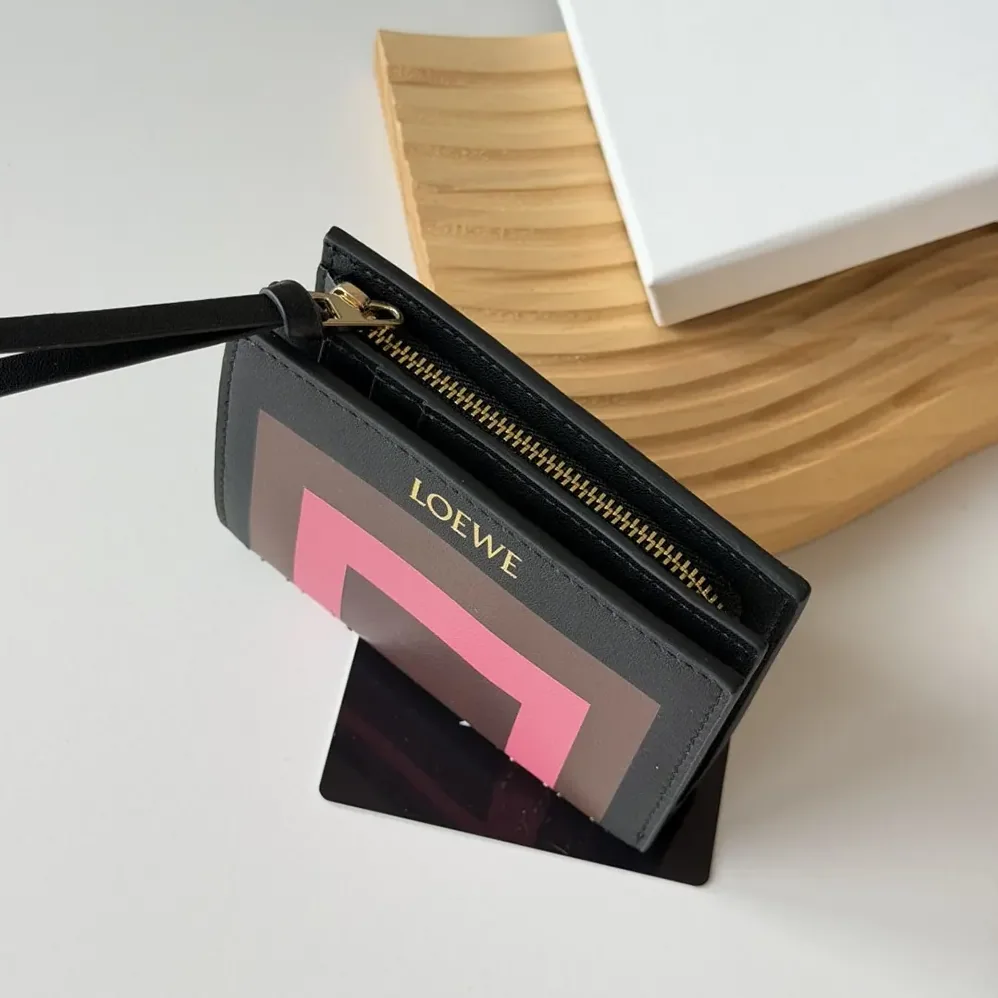 Loewe Compact Wallet in Nappa Calfskin for Unisex in Black Loewe Compact Wallet in Nappa Calfskin for Unisex in Black