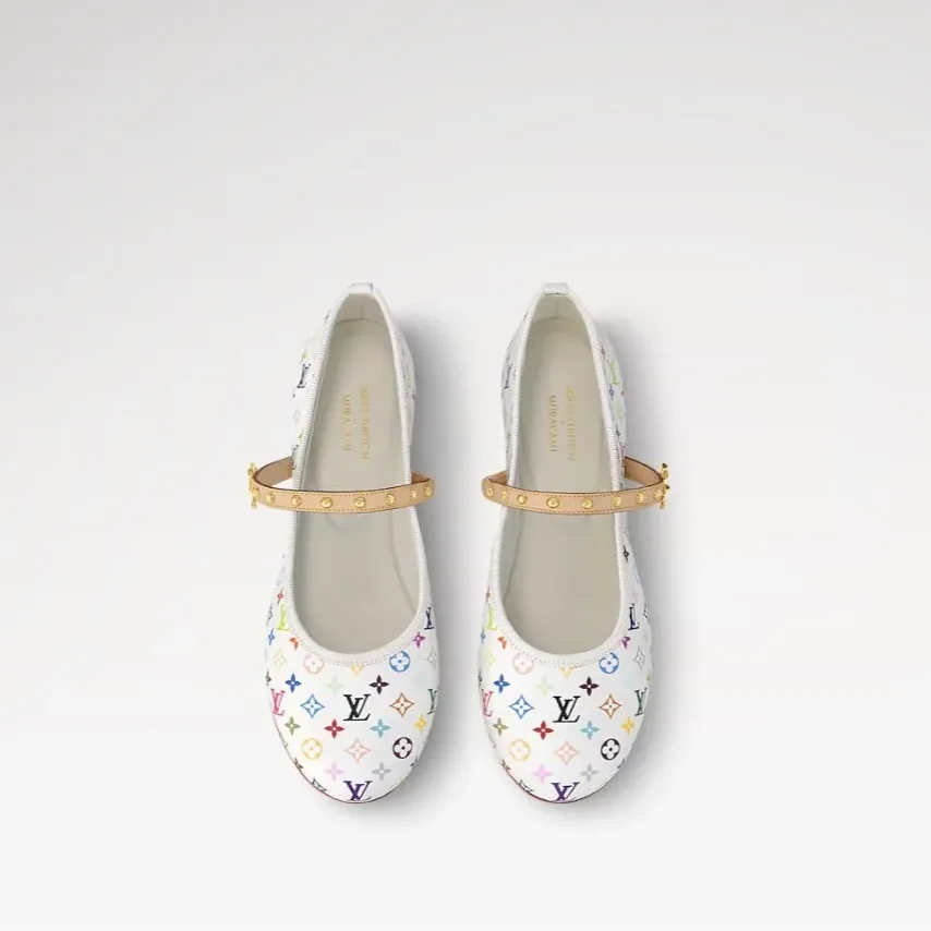 Louis Vuitton LV x TM Romy Flat Ballerina White 1AGVFM Louis Vuitton LV x TM Romy Flat Ballerina White 1AGVFM