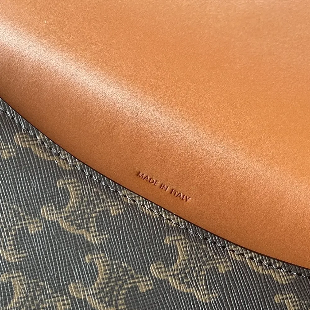 Celine Duo Wallet on Strap in Triomphe Canvas and Calfskin for Women