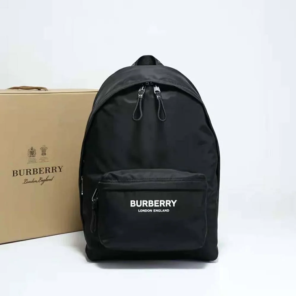 Burberry Logo Print ECONYL Backpack for Men in Black Burberry Logo Print ECONYL Backpack for Men in Black